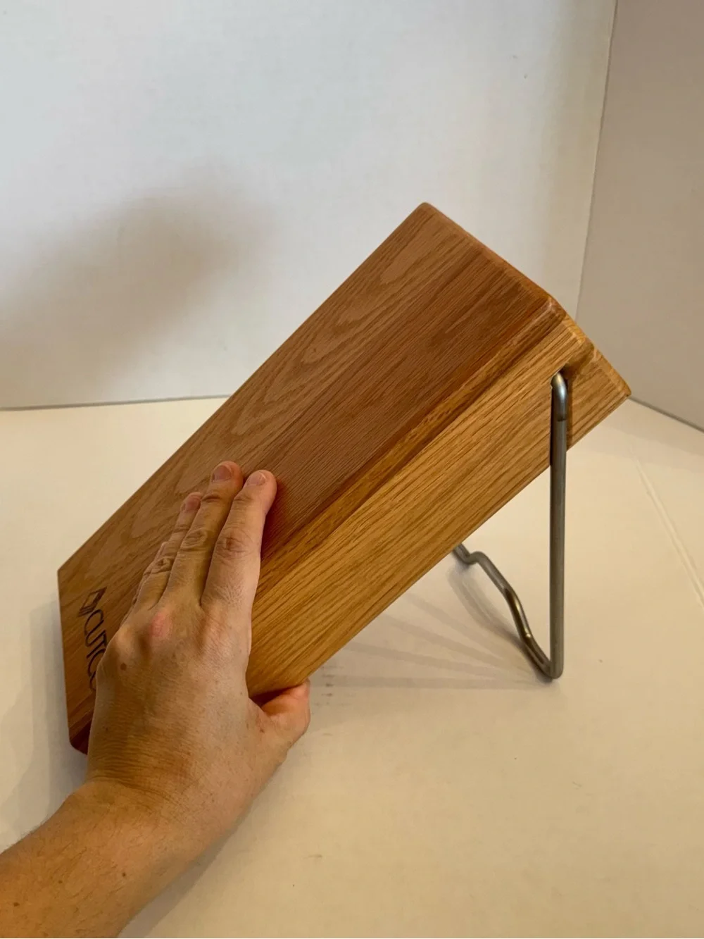 Cutco 5 Slot Oak Wood Knife Block Storage Space Saver Stand Or Hanging GUC $173